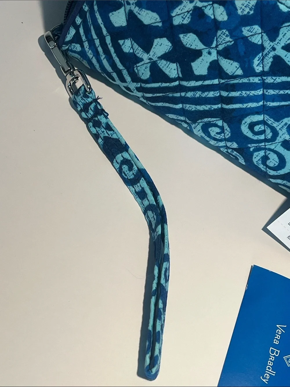 Vera Bradley Teal and Navy Patterned Zip Wallet
